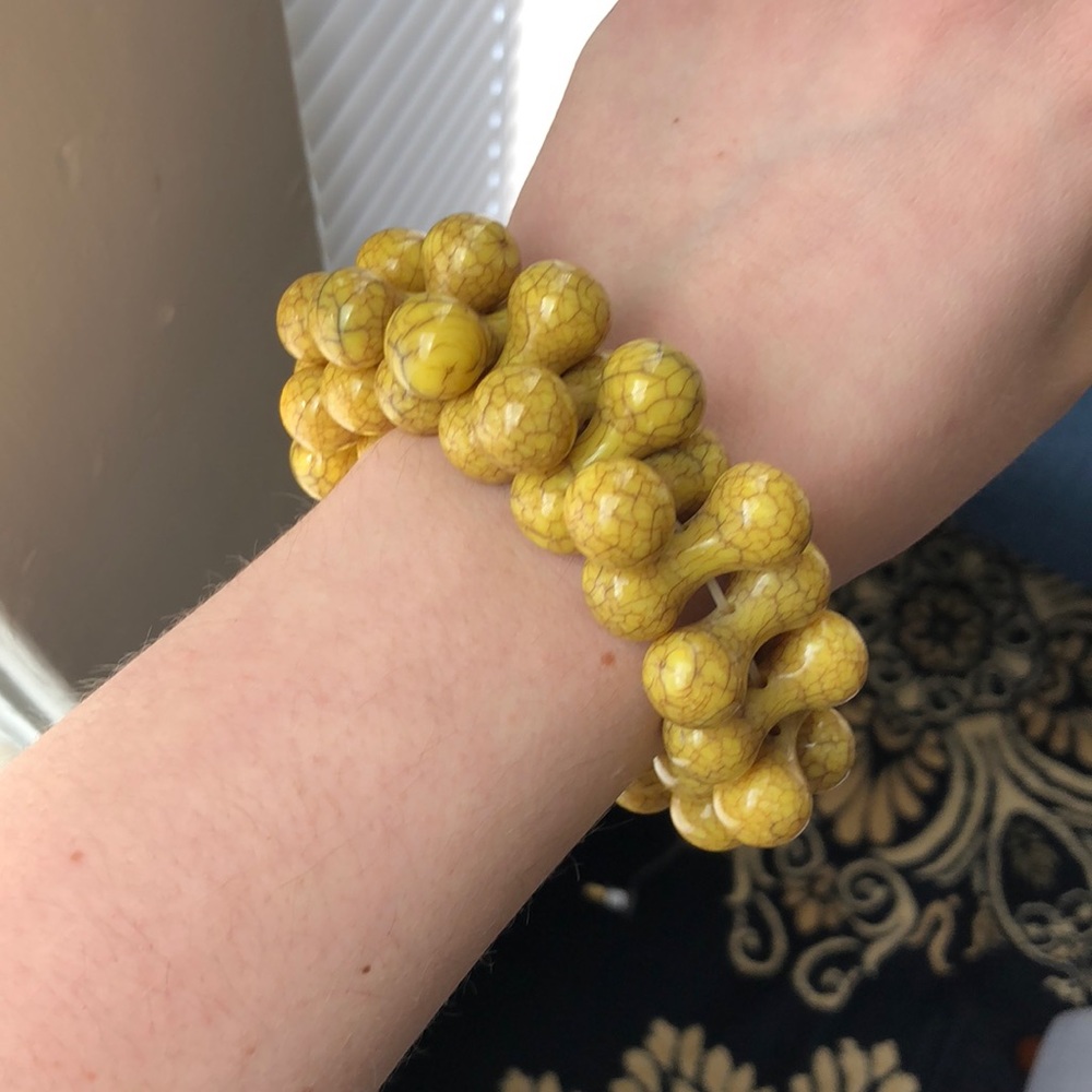 Yellow Stretch Statement Bracelet